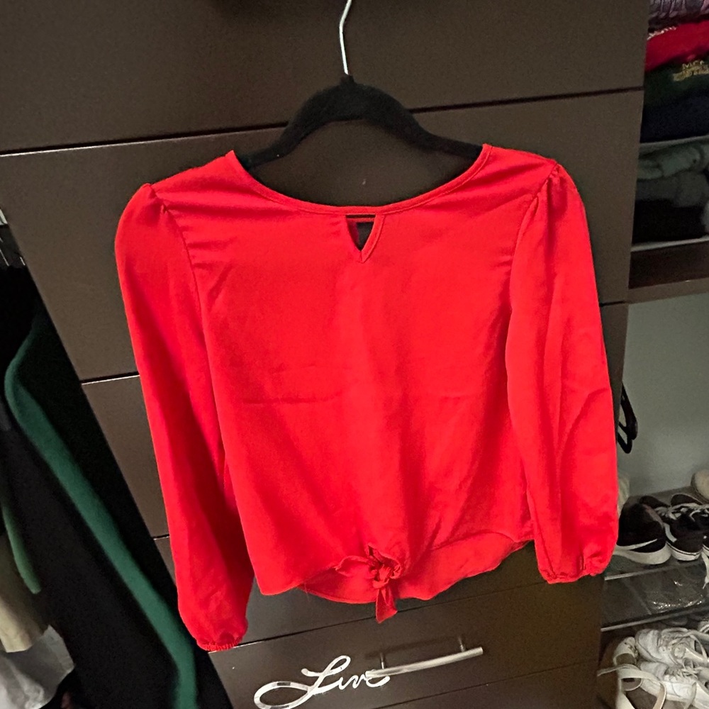 girls red long sleeve blouse